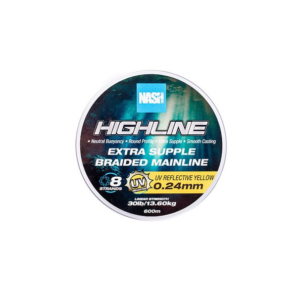 Nash Highline UV Yellow 0.18mm 600m Braided Mainline