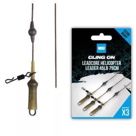 Nash Ready Tied Leadcore Helicopter Leader 75cm 3pcs