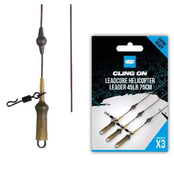 Nash Ready Tied Leadcore Helicopter Leader 75cm 3pcs