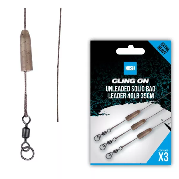 Nash Ready Tied Unleaded Solid Bag Leader 35cm 3pcs
