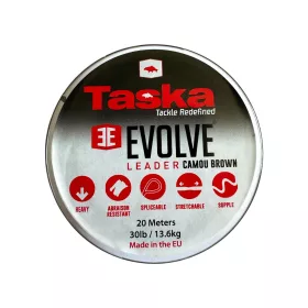   Taska Evolve Leader Weedy Green 30lb 20m Threadable Braided Leader Line