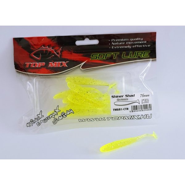 Top Mix Shiner Shad Chartreuse 7,6cm Plastic Bait 10pcs