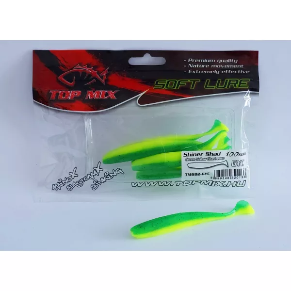 Top Mix Shiner Shad Green-Yellow Chartreuse 10.0cm Plastic Bait 6pcs
