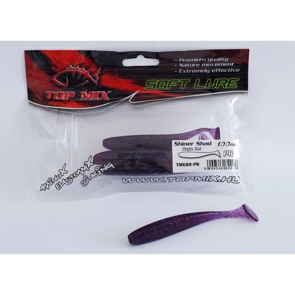 Top Mix Shiner Shad Purple Red 10,0cm Plastic Bait 6pcs