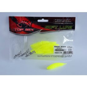 Top Mix Shiner Worm Chartreuse 6.0cm Plastic Worm Bait 10pcs