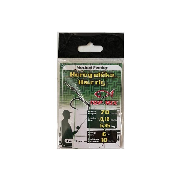 Top Mix Method Feeder 6 Braided Pre-Braided Bearded Ear Hook with Baited Spike 3db