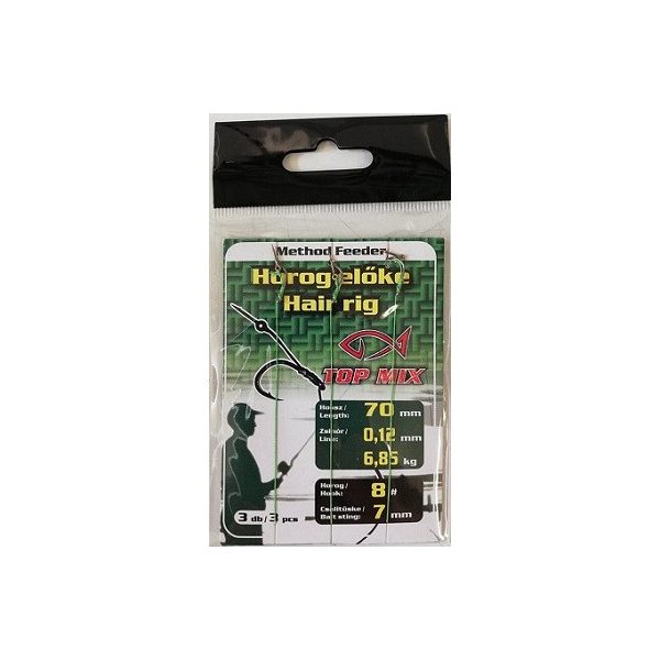 Top Mix Method Feeder 8 Braided Pre-Braided Bearded Hook with Bearded Pre-Braided Ears and Baited Spikes 3db