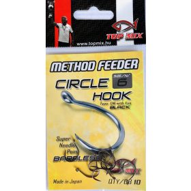  Top Mix Method Feeder Circle 6 Eyed, Barbless Carp Hook 10pcs