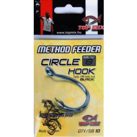   Top Mix Method Feeder Circle 8 Eyed, Barbless Carp Hook 10pcs