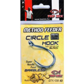   Top Mix Method Feeder Circle 12 Eyed, Barbless Carp Hook 10pcs