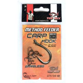 Top Mix Method Feeder Carp 10 Eyed, Barbless Carp Hook 10pcs