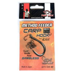 Top Mix Method Feeder Carp 12 Eyed, Barbless Carp Hook 10pcs