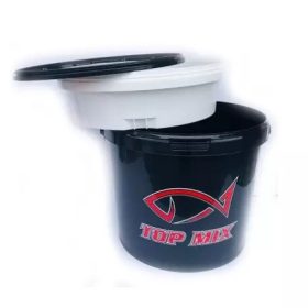TOP-MIX bait mixing bucket with bait tray, lid, 10-liter