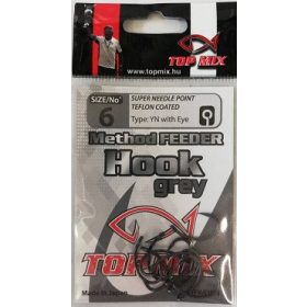 Top Mix Black Method Feeder 6 Eyed, Barbed Carp Hook 10pcs