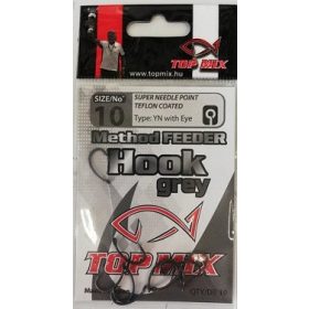 Top Mix Black Method Feeder 10 Eyed, Barbed Carp Hook 10pcs