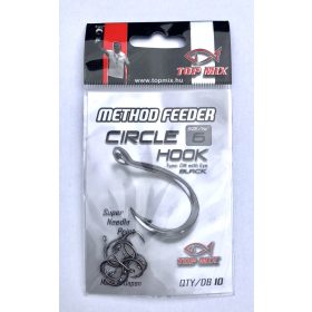 Top Mix Method Feeder Circle 6 Eyed, Barbed Carp Hook 10pcs
