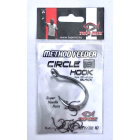 Top Mix Method Feeder Circle 8 Eyed, Barbed Carp Hook 10pcs