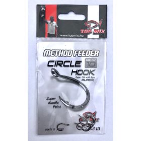 Top Mix Method Feeder Circle 10 Eyed, Barbed Carp Hook 10pcs