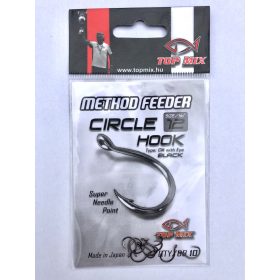 Top Mix Method Feeder Circle 12 Eyed, Barbed Carp Hook 10pcs