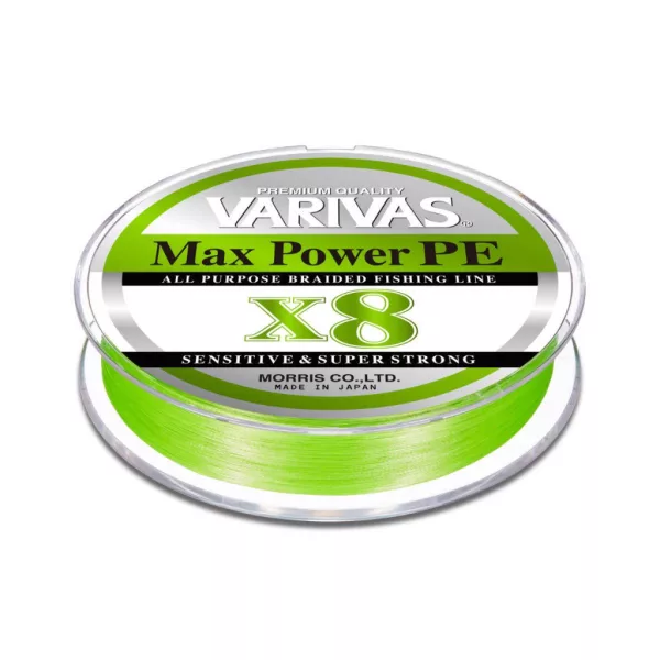 Varivas Max Power PE X8 150m #0.6 14.5lb 0.128mm Lime Green Fluo Braided Main Line