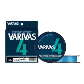   Varivas PE 4 Blue Edition 150m #2,0 0,218mm 30lb Water Blue Braided Main Line