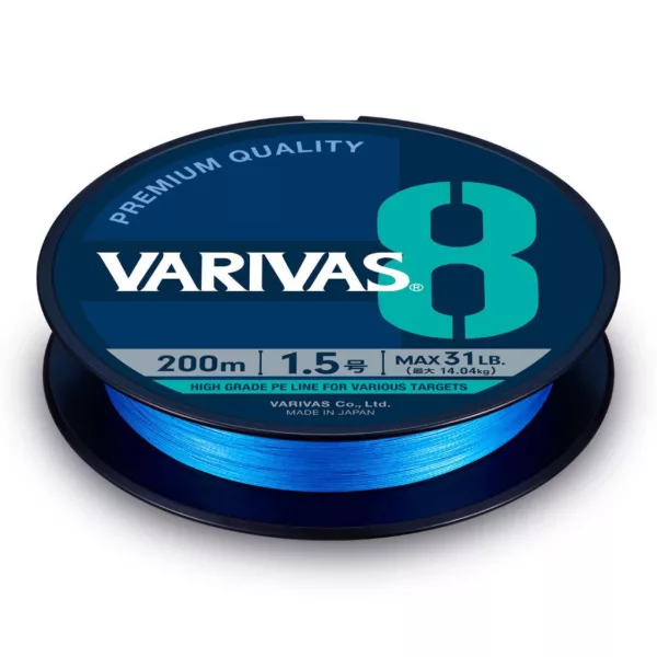 Varivas PE 8 Blue Edition 150m #1,5 0,205mm 31lb Fluo Ocean Blue Braided Mainline