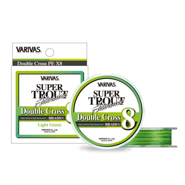Varivas Super Trout Advance Double Cross PE 8X 100m #0,8 11,4lb Light Green Fluo Braided Main Line