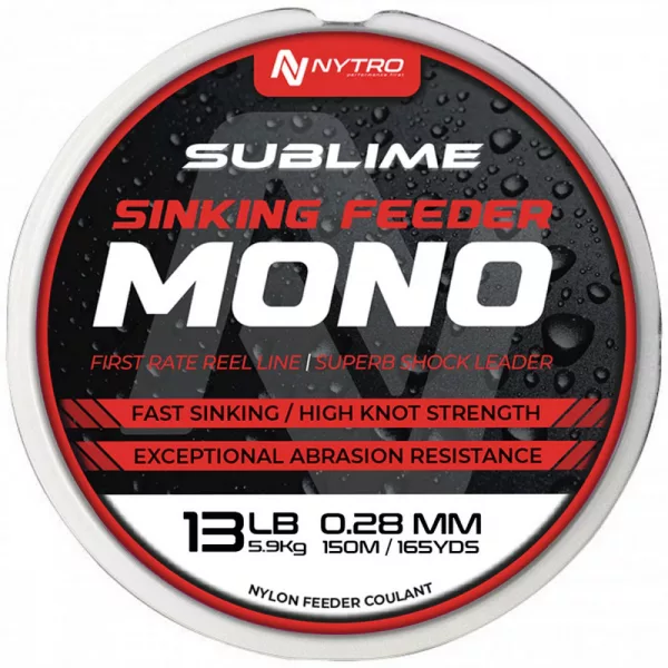 Nytro Sublime Sinking Feeder 0.28mm 150m Monofil Main Line