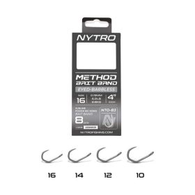   Nytro NTO-B3 16 0.19mm 10cm Pre-tied Eyed, Barbless Bait Spike Hook 8pcs