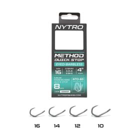   Nytro NTO-B3 10 0.25mm 10cm Pre-tied Eyed, Barbless Quick-Stop Hook 8pcs