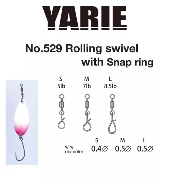 Yarie 529 Fast Snapring S 5lb Swivel 4pcs