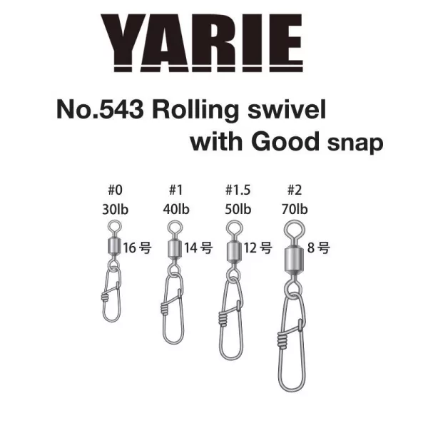 Yarie 543 Good Snap 70lb 2 Swivel 5pcs