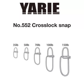 Yarie 552 Crosslock Snap 70lb Snap 9pcs