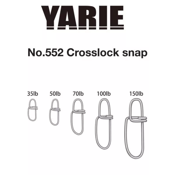 Yarie 552 Crosslock Snap 70lb Snap 9pcs
