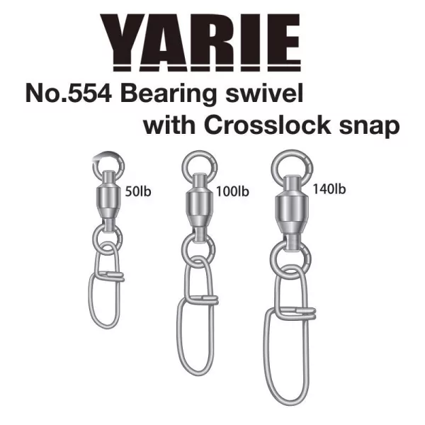 Yarie 554 Crosslock Bearing Swivel 100lb Swivel 3pcs