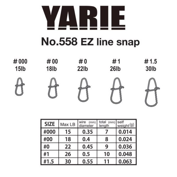 Yarie 558 Ez Line Snap 22lb 0 Snap 11pcs