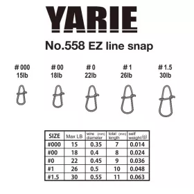 Yarie 558 Ez Line Snap 46lb 2 Snap 11pcs