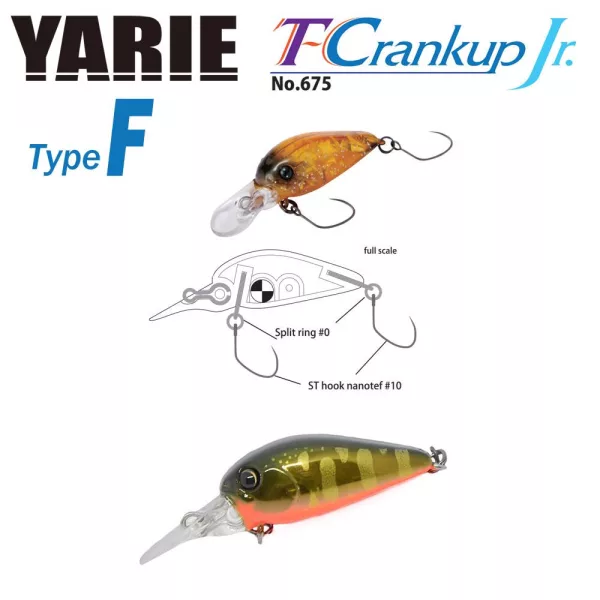 Yarie 675 T-Crankup Jr Type F 2.8cm 1.8gr C33 Kurokin Yamame MG Wobbler