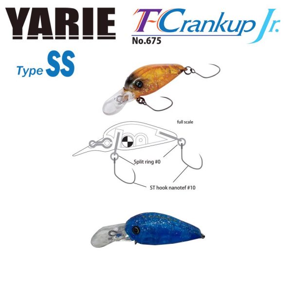 Yarie T-Crankup Jr 675 Type SS 2.8cm 2.1gr C32 IT Blue Wobbler