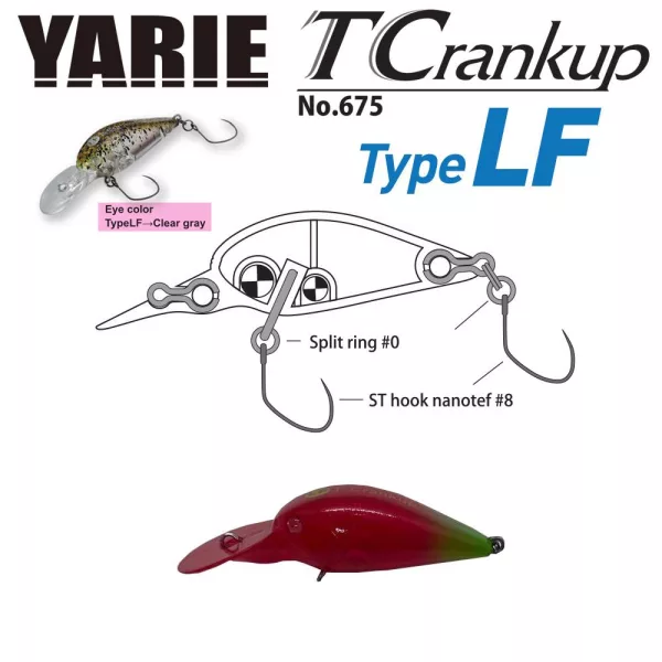 Yarie T-Crankup 675 Type LF 3.5cm 2.6gr C23 Eri Ringo Wobbler