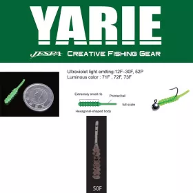   Yarie Amibaits 691 2.3cm 50F Salmon/Black Glitter Rubber Lure 14pcs