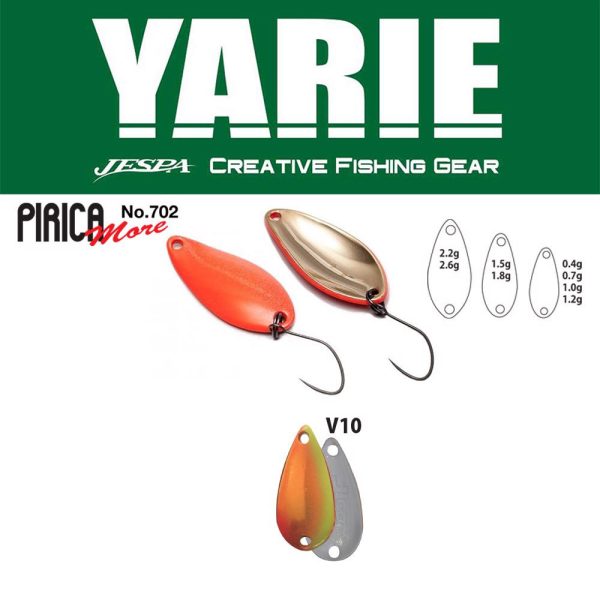 Yarie 702 Pirica More 1,5gr V10 Mix Orange Spoon Lure