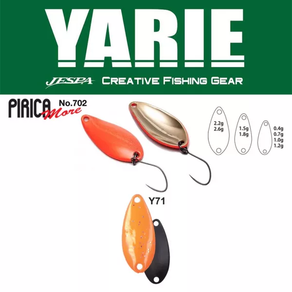 Yarie 702 Pirica More 1,5gr Y71 Orange Spoon Lure