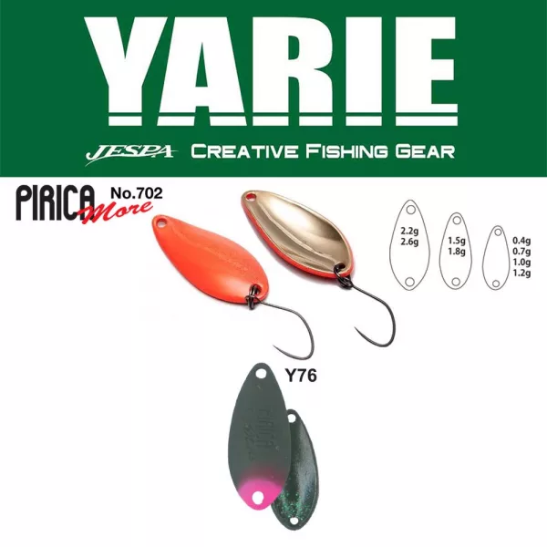 Yarie 702 Pirica More 1,5gr Y76 Olive/Pink Tail Spoon Lure