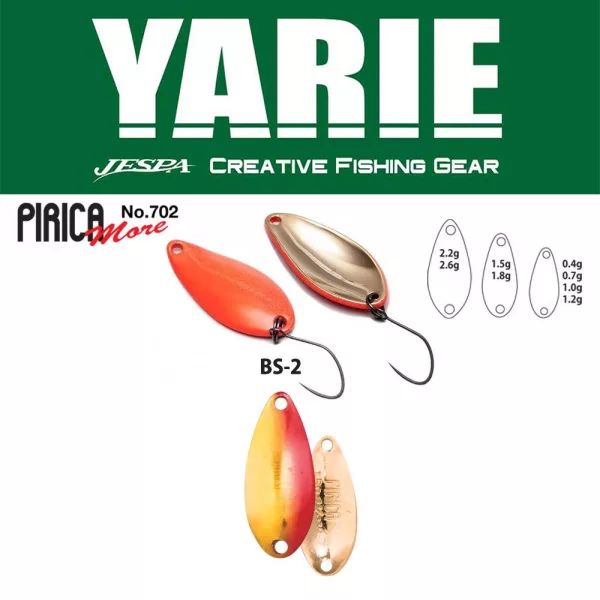 Yarie 702 Pirica More 1,8gr BS-2 Red/Gold Spoon Lure