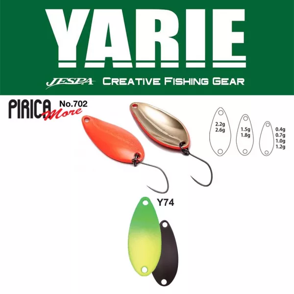 Yarie 702 Pirica More 1.8gr Y74 Green/Lemon Spoon Lure