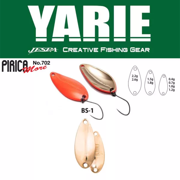 Yarie 702 Pirica More 2.2gr BS-1 Gold Spoon Lure