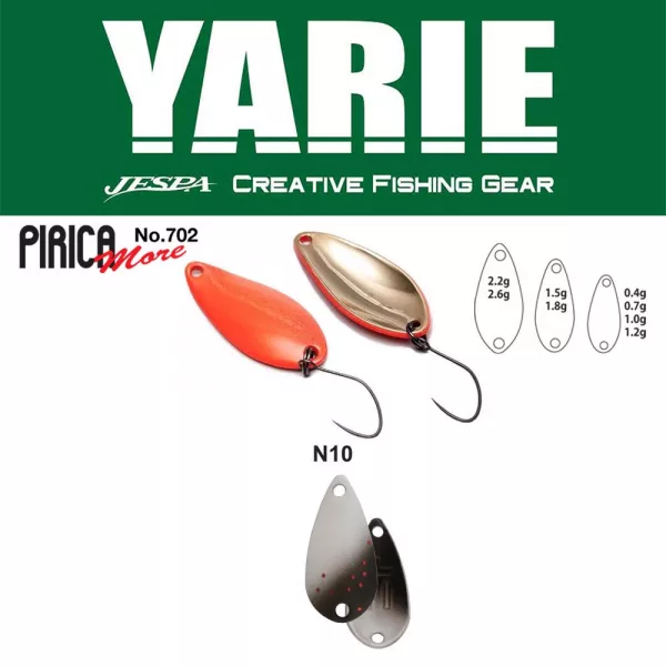 Yarie 702 Pirica More 2,2gr N10 Black Slash Spoon Lure