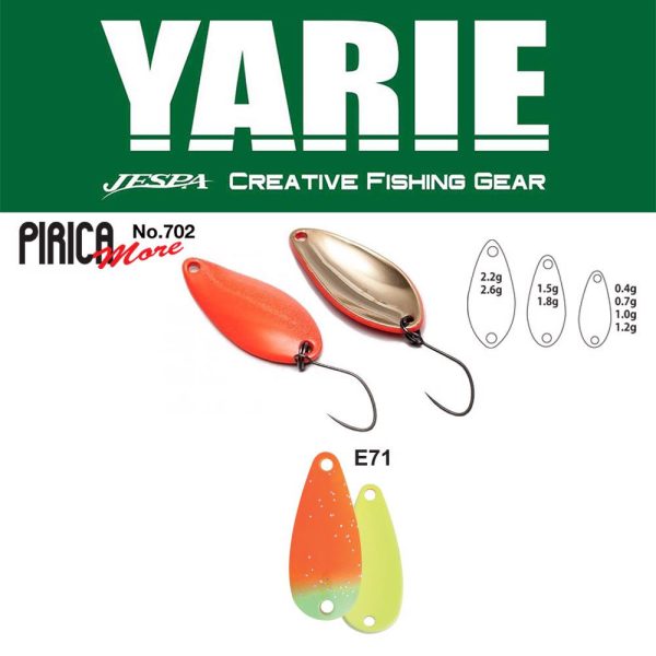 Yarie 702 Pirica More 2.6gr E71 AG Carrot Spoon Lure
