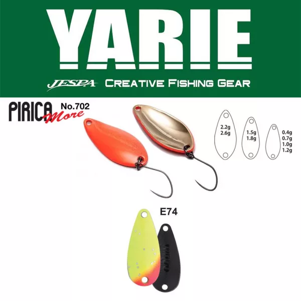 Yarie 702 Pirica More 2.6gr E74 Lemon Squash Spoon Lure